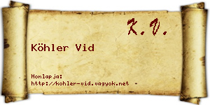 Köhler Vid névjegykártya